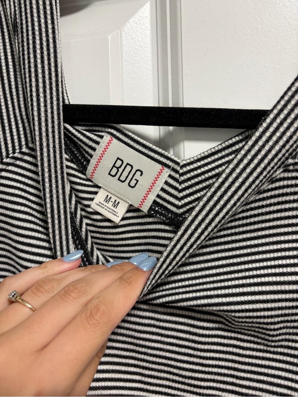 BDG Black & White Ribbed Stripe Tank